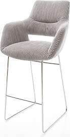 Barstuhl Yago-Flex Cord Silbergrau Kufengestell