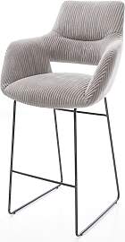 Barstuhl Yago-Flex Cord Silbergrau Kufengestell