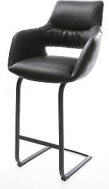 Barstuhl Yago-Flex Echt-Leder Schwarz