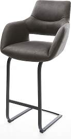 Barstuhl Yago-Flex Mikrofaser Anthrazit Vintage