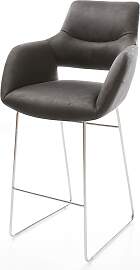 Barstuhl Yago-Flex Mikrofaser Anthrazit Vintage