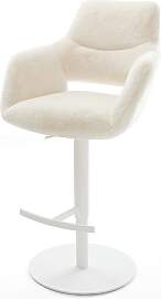 Barstuhl Yago-Flex Plüsch Creme-Weiß Drehfuß
