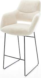 Barstuhl Yago-Flex Plüsch Creme-Weiß