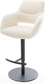 Barstuhl Yago-Flex Teddystoff Beige Drehfuß