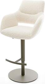 Barstuhl Yago-Flex Teddystoff Beige Drehfuß