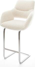 Barstuhl Yago-Flex Teddystoff Beige Freischwinger