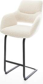 Barstuhl Yago-Flex Teddystoff Beige Freischwinger