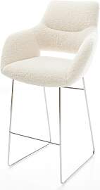 Barstuhl Yago-Flex Teddystoff Beige Kufengestell