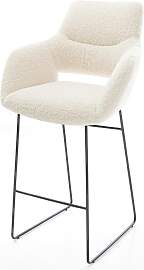 Barstuhl Yago-Flex Teddystoff Beige Kufengestell