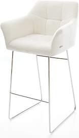 Barstuhl Yulo-Flex Bouclé Soft Beige Kufengestell 