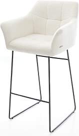 Barstuhl Yulo-Flex Bouclé Soft Beige Kufengestell 