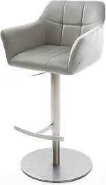 Barstuhl Yulo-Flex Samt Grau Drehfuß