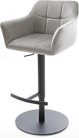 Barstuhl Yulo-Flex Samt Grau Drehfuß