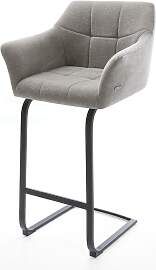 Barstuhl Yulo-Flex Strukturstoff Soft Grau