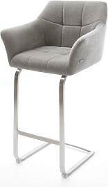 Barstuhl Yulo-Flex Strukturstoff Soft Grau