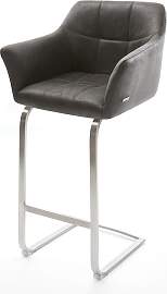 Barstuhl Yulo-Flex Vintage Anthrazit Freischwinger 