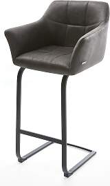 Barstuhl Yulo-Flex Vintage Anthrazit Freischwinger 