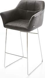 Barstuhl Yulo-Flex Vintage Anthrazit Kufengestell