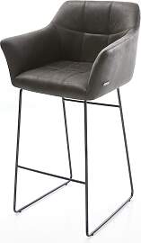 Barstuhl Yulo-Flex Vintage Anthrazit Kufengestell