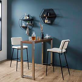 Bartisch Enora Walnussfarben Edelstahl ca.