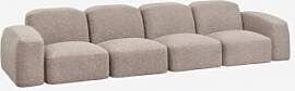 Bastian 4-teiliges Modulsofa Bouclé-stoff Moka