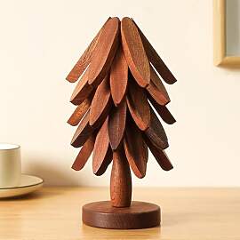 Baum Untersetzer Set Aus Holz, Weihnachtsbaum