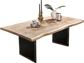 Baumkantentisch SIT, beige (natur, schwarz,
