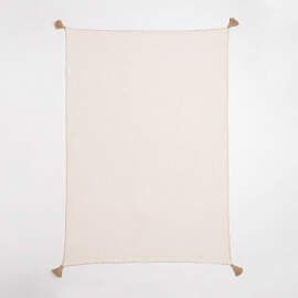 Baumwollplaid Decke Paraiba Gardenia Weiß - Beige 