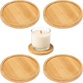 BaZuyunMd 4 Stücke Kerzenuntersetzer Holz Und