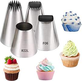 BaZuyunMd Spritztüllen Set, 4 Stück, Groß,
