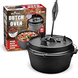 BBQ BOSS Dutch Oven [5L Kapazität] Gusseisen –
