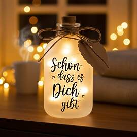 BBTO LED Flaschenlicht mit Spruch Schön Dass Es