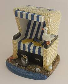 BBV Deko Strandkorb blau/weiß 12 cm