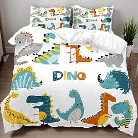 BDKCYO Cartoon Dinosaurier Bettwäsche Set,Bunte