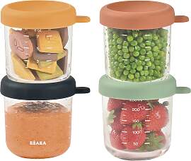 Beaba 4er-Pack Portionsbehälter aus Glas