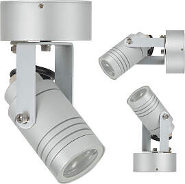 Beamer Decken- & Wandstrahler Silber mit LED