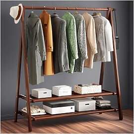 BEARQUN kleiderständer Holz - 120CMx46CMx150CM,