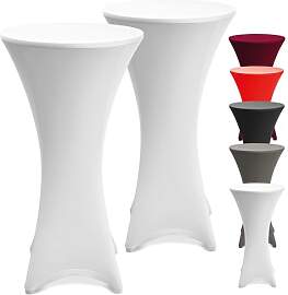 Beautissu 2er Set Stretch Stehtisch Hussen 80cm