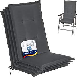 Beautissu 4er Set Gartenstuhlauflage 120x50x6 cm