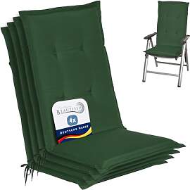Beautissu 4er Set Gartenstuhlauflage 120x50x6 cm