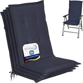 Beautissu 4er Set Gartenstuhlauflage 120x50x6 cm