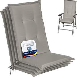 Beautissu 4er Set Gartenstuhlauflage 120x50x6 cm