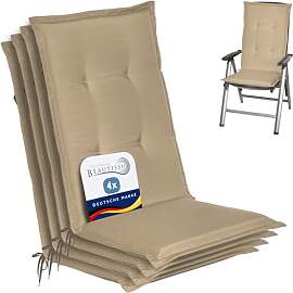 Beautissu 4er Set Gartenstuhlauflage 120x50x6 cm