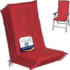 Beautissu 4er Set Gartenstuhlauflage 120x50x6 cm