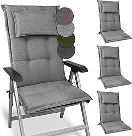 Beautissu 4er Set Premium Gartenstuhlauflage