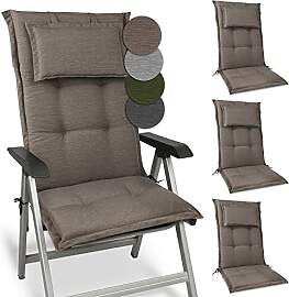 Beautissu 4er Set Premium Gartenstuhlauflage