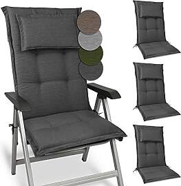 Beautissu 4er Set Premium Gartenstuhlauflage