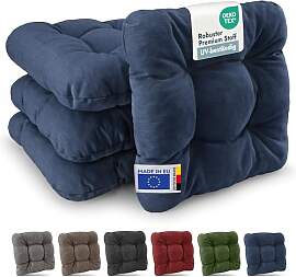 Beautissu 4er Set Premium Stuhlkissen 35x35 cm