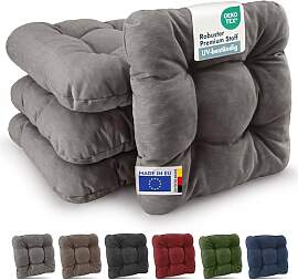 Beautissu 4er Set Premium Stuhlkissen 40x40 cm