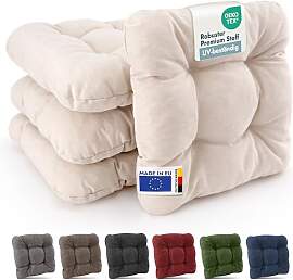 Beautissu 4er Set Premium Stuhlkissen 40x40 cm